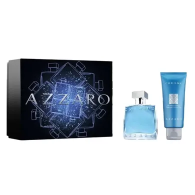 Azzaro, Chrome, zestaw: woda toaletowa, spray, 50 ml + żel pod prysznic, 75 ml