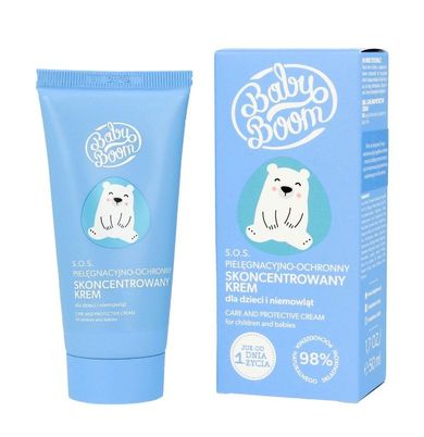 Baby Boom, skoncentrowany krem pielęgnacyjno ochronny, s.o.s dla dzieci i niemowląt, od 1 dnia życia, 50 ml