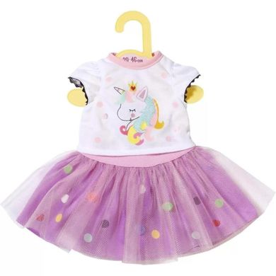 Baby Born, Unicorn, koszulka i spódniczka tutu, ubranko dla lalek, 36 cm