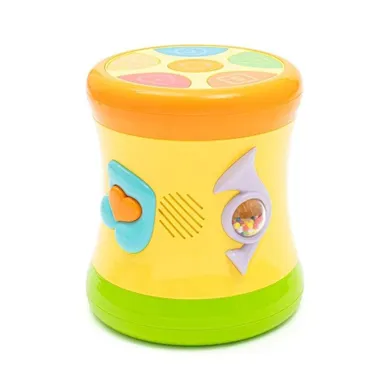 Baby Mix, bębenek dwustronny, zabawka interaktywna, żółty