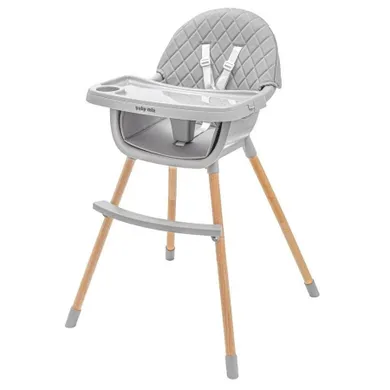 Baby Mix, Freja Wooden, krzesełko do karmienia, dark grey