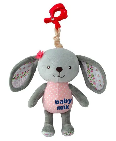 Baby Mix, Królik, zawieszka z pozytywką, różowa