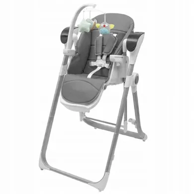 Baby Mix, krzesełko do karmienia i huśtawka, 2w1, grey