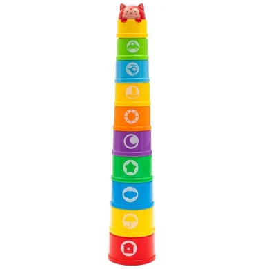 Baby Mix, kubeczki edukacyjne, piramidka, 10 elementów