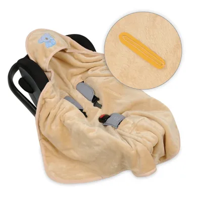 BabyMatex, kocyk z kapturkiem, koala, beżowy, 95-95 cm