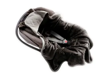 BabyMatex, kocyk z kapturkiem, koala muślin, grafitowy, 95-95 cm