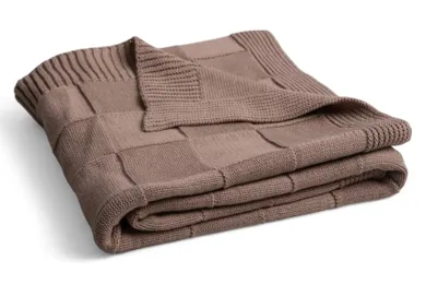 Babymatex, Kwadraty, kocyk bawełniany, brązowy, 80-100 cm