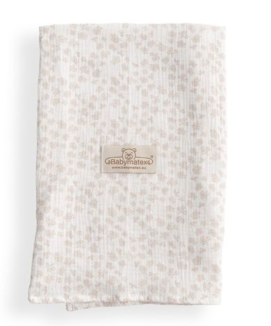 BabyMatex, otulacz muślinowy, róże, 80-120 cm