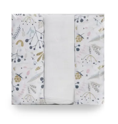 BabyMatex, pieluszki muślinowe, kwiaty,70-80 cm, 3 szt.