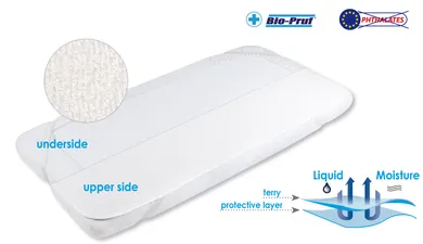 BabyMatex, Stabile, podkład higieniczny, frotte+lamówka, biały, 60-120 cm