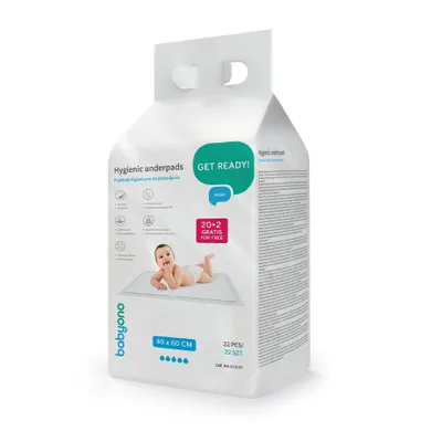BabyOno, podkłady higieniczne, 40-60 cm, 22 szt.