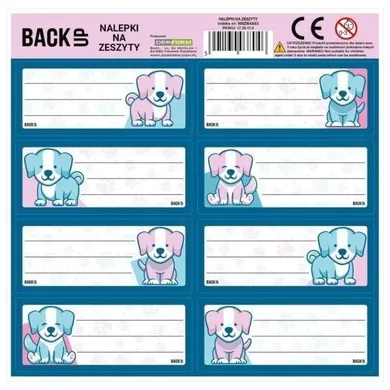 BackUp, naklejki na zeszyt