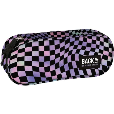 BackUp, piórnik, owalny, Szachownica Crazy