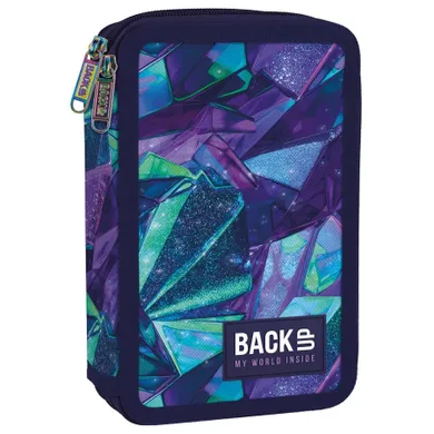 BackUp, piórnik rozkładany, podwójny, z wyposażeniem, Crystal