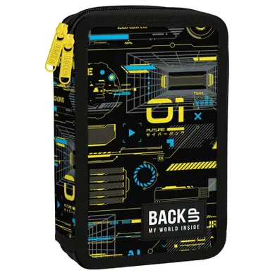 BackUp, piórnik rozkładany, podwójny, z wyposażeniem, Cyber Attack