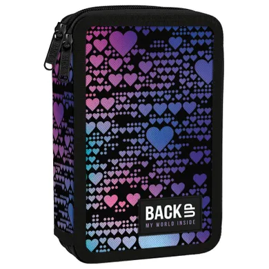 BackUp, piórnik rozkładany, podwójny, z wyposażeniem, Dance Hearts