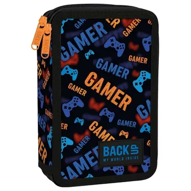 BackUp, piórnik rozkładany, podwójny, z wyposażeniem, Game Pad