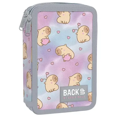 BackUp, piórnik rozkładany, podwójny, z wyposażeniem, Kapibara Dream