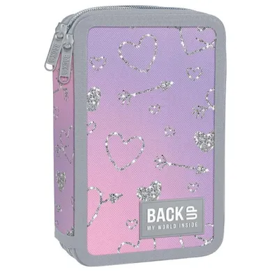 BackUp, piórnik rozkładany, podwójny, z wyposażeniem, Twinkle