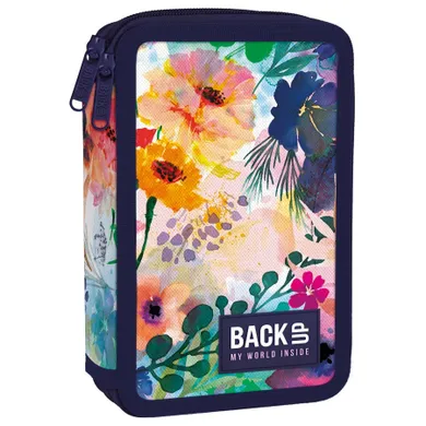 BackUp, piórnik rozkładany, podwójny, z wyposażeniem, Wiosenny