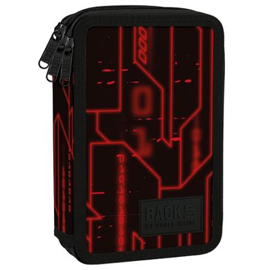BackUp, piórnik rozkładany, potrójny, z wyposażeniem, Code
