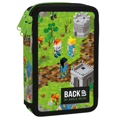 BackUp, piórnik rozkładany, potrójny, z wyposażeniem, Game