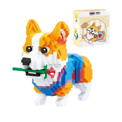 Balody, Pies Corgi z kwiatem, klocki konstrukcyjne, 997 elementów