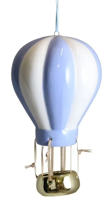 Balon ceramiczny, błękitno-biały, 13-13-22 cm