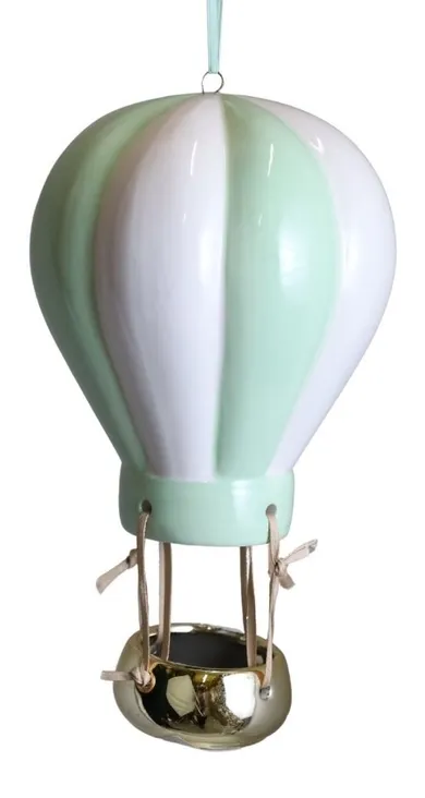 Balon ceramiczny, miętowo-biały, 13-13-22 cm