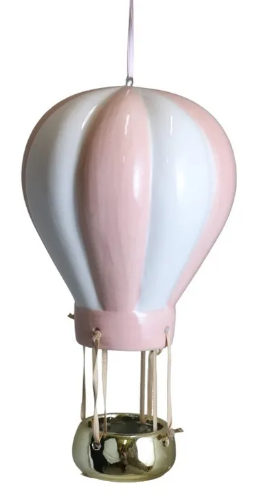 Balon ceramiczny, różowo-biały, 13-13-22 cm