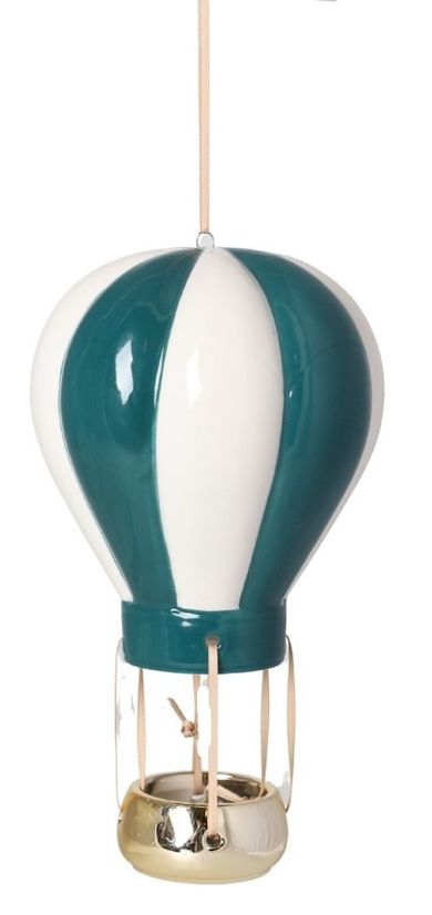 Balon ceramiczny, zielono-biały, 13-13-22 cm