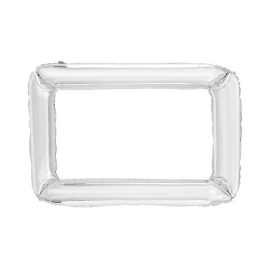 Balon foliowy, ramka srebrna, fotobudka, 87-72 cm