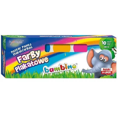 Bambino, farby plakatowe, 10 kolorów, 20 ml