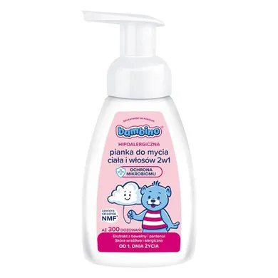 Bambino, hipoalergiczna pianka do mycia ciała i włosów 2w1, 250 ml