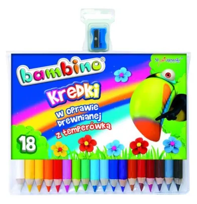 Bambino, kredki drewniane, 18 kolorów