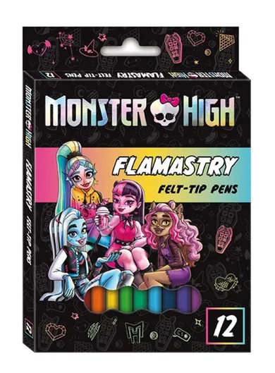 Bambino, Monster High, flamastry, 12 kolorów