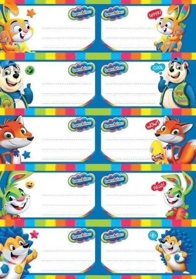 Bambino, naklejki na zeszyty A5