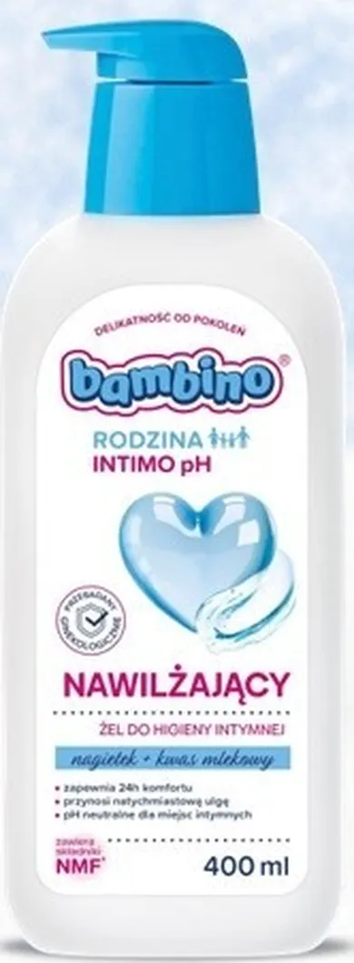 Bambino, Rodzina Intimo pH, nawilżający żel do higieny intymnej, 400 ml