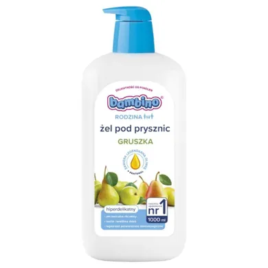 Bambino, Rodzina, żel pod prysznic hiperdelikatny, Gruszka, 1000 ml