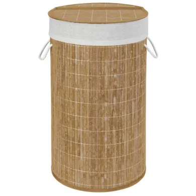 Bambusowy kosz na pranie, jasny brąz, 55l