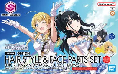 Bandai, 30 Minutes Sisters, The Idolmaster Option Hair Style And Face Parts Set, Hiori Kazano/Meguru Hachimiya, dodatkowe elementy do modelu kolekcjonerskiego