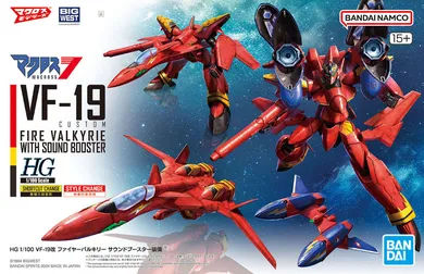 Bandai, HG, Macross Vf-19 Custom Fire Valkyrie With Sound Booster, model kolekcjonerski do składania, 1:100