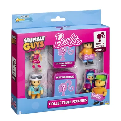 Bandai, Stumble Guys x Barbie, figurki kolekcjonerskie, 5,5 cm, 6 szt.
