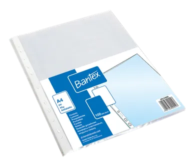 Bantex, koszulki groszkowe A4, 40 mic, polipropylenowe, bezbarwne, 100 szt.