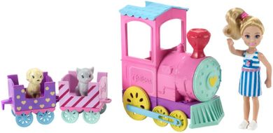 Barbie, Chelsea i pociąg ze zwierzakami, zestaw z lalką