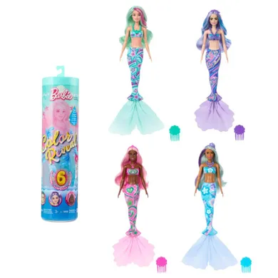 Barbie, Color Reveal, seria Morskie syrenki, lalka niespodzianka, 1 szt.
