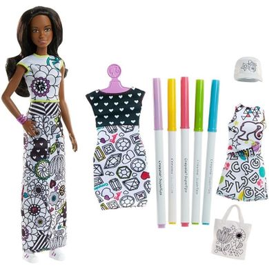 Barbie Crayola, Kolorowa moda, lalka z akcesoriami, zestaw kreatywny