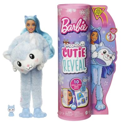 Barbie, Cutie Reveal, Zimowa kraina, lalka piesek husky, 1 szt.