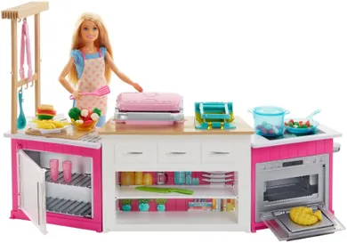 Barbie, Idealna kuchnia, światło i dźwięk, zestaw z lalką