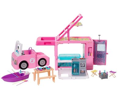 Barbie, Kamper 3w1, zestaw do zabawy bez lalek